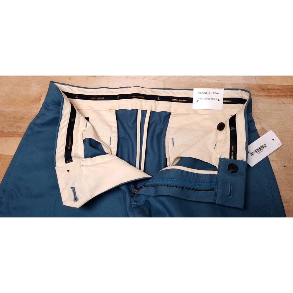 Brooks Brothers Shorts Mens 30 Blue Advantage Chino Wrinkle Resistant Stretch - Picture 5 of 9